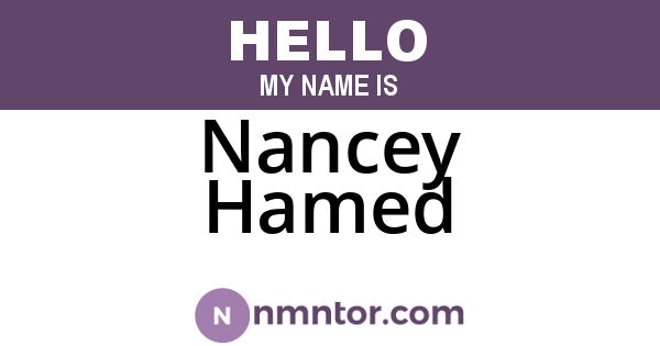Nancey Hamed