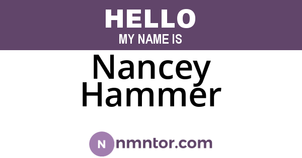 Nancey Hammer