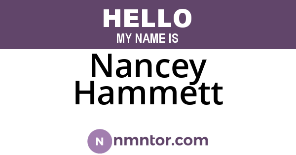 Nancey Hammett