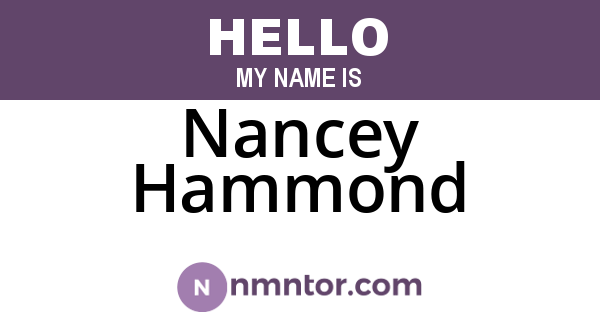 Nancey Hammond