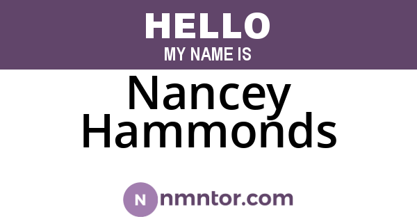 Nancey Hammonds