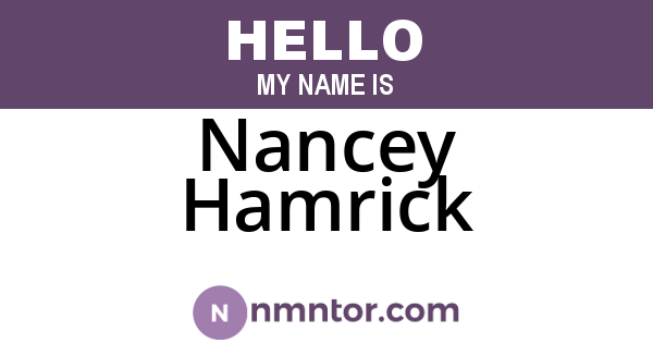 Nancey Hamrick