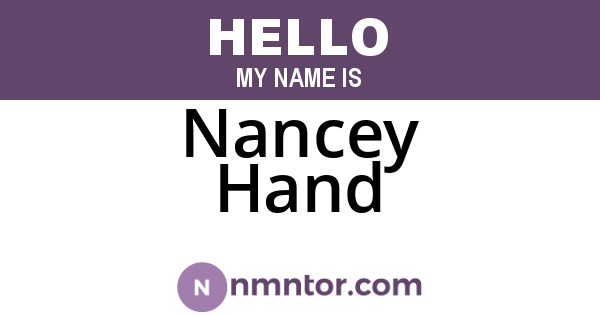 Nancey Hand