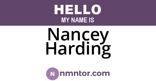 Nancey Harding