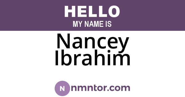 Nancey Ibrahim