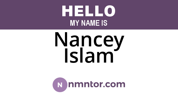 Nancey Islam