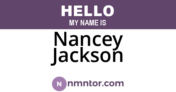 Nancey Jackson