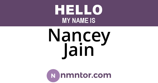 Nancey Jain