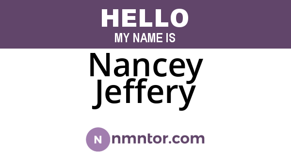 Nancey Jeffery