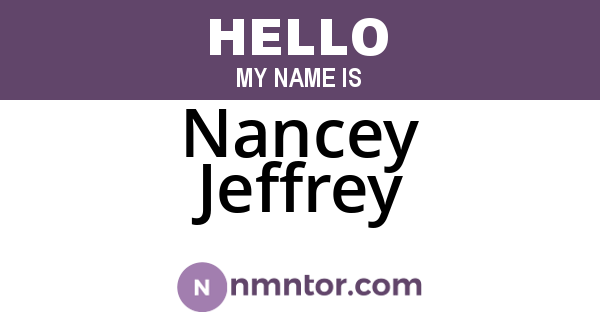 Nancey Jeffrey