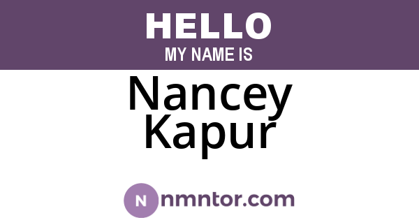 Nancey Kapur