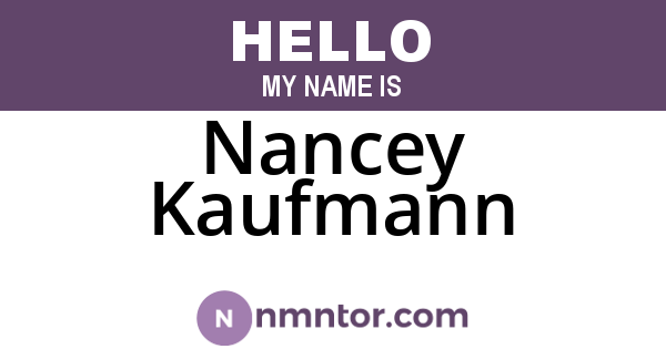 Nancey Kaufmann