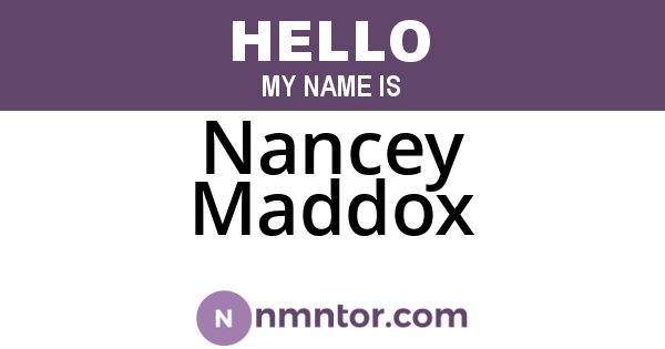 Nancey Maddox