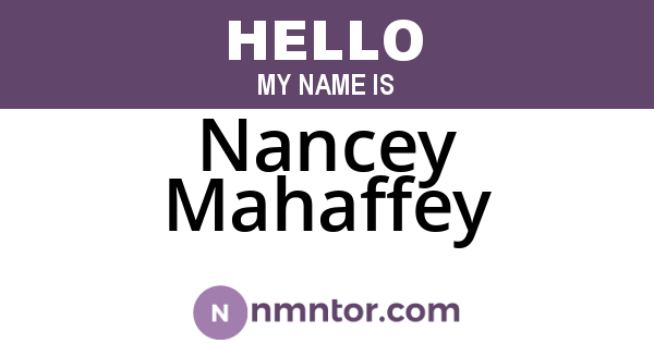 Nancey Mahaffey
