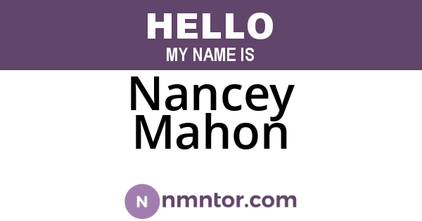 Nancey Mahon