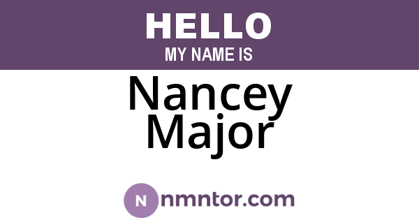 Nancey Major
