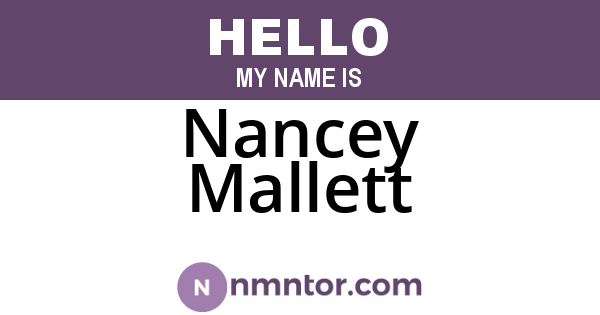 Nancey Mallett