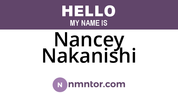 Nancey Nakanishi