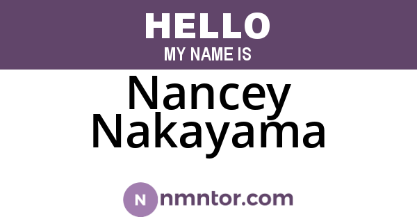 Nancey Nakayama