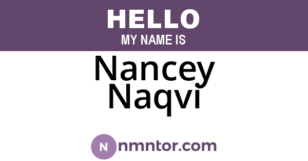 Nancey Naqvi