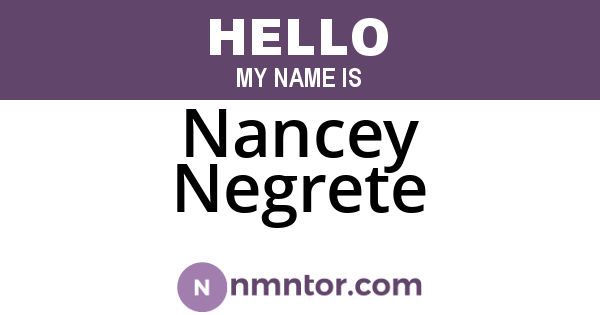 Nancey Negrete