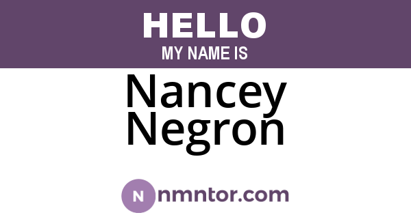 Nancey Negron