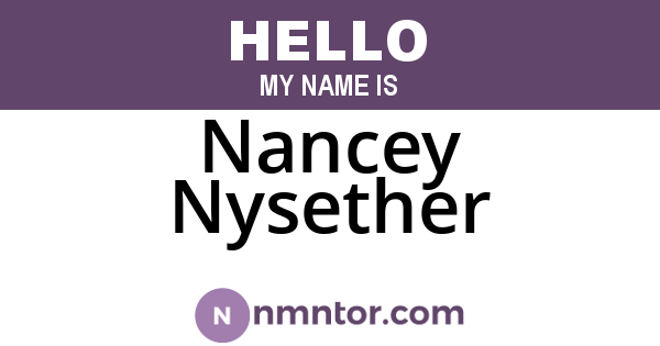 Nancey Nysether