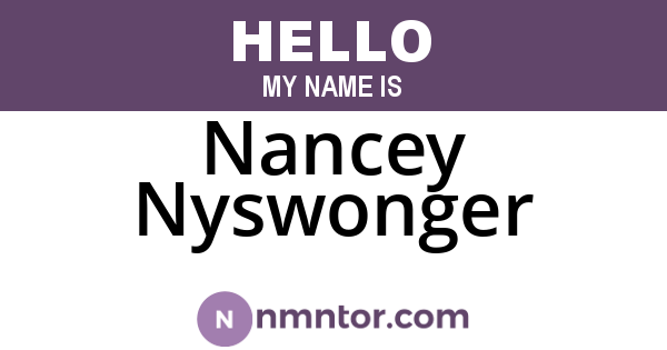 Nancey Nyswonger