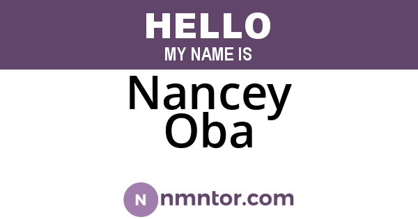 Nancey Oba