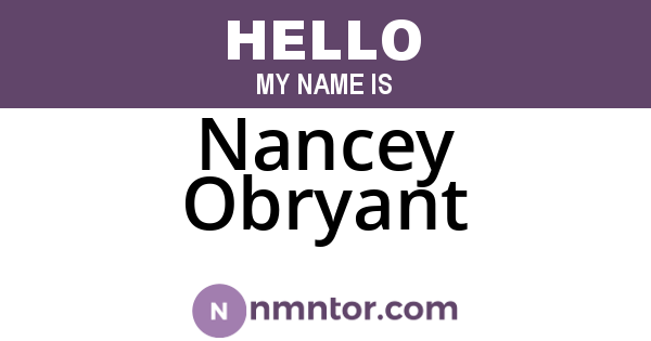 Nancey Obryant