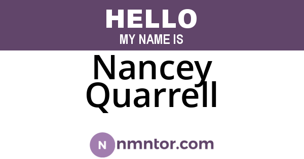 Nancey Quarrell