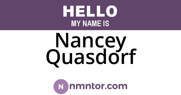Nancey Quasdorf