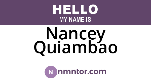 Nancey Quiambao
