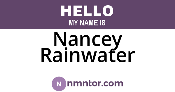 Nancey Rainwater