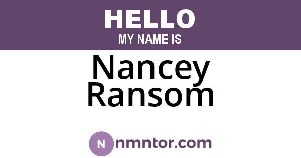 Nancey Ransom