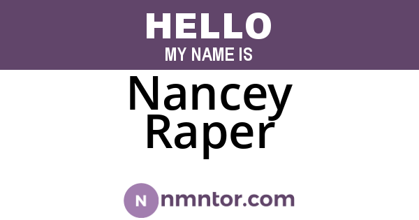 Nancey Raper
