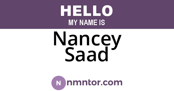 Nancey Saad
