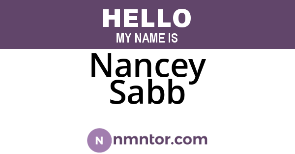 Nancey Sabb