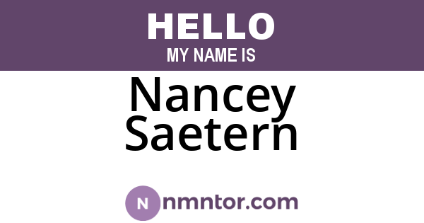 Nancey Saetern