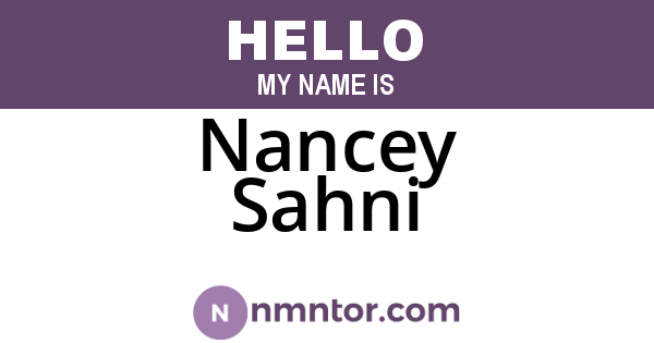 Nancey Sahni