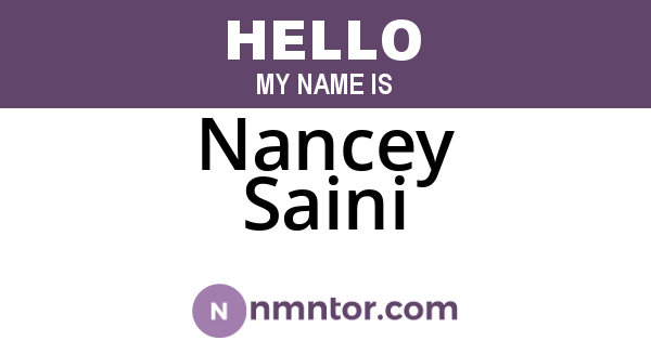 Nancey Saini