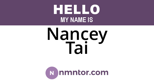 Nancey Tai