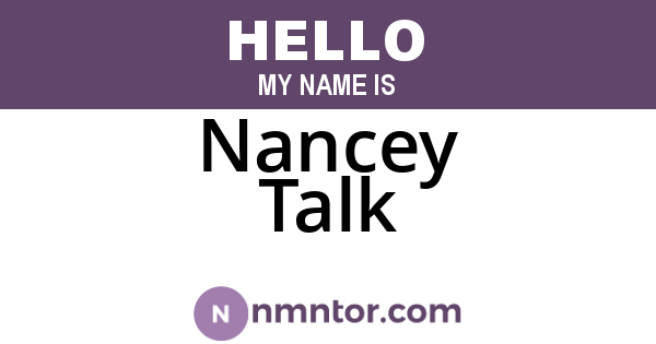 Nancey Talk