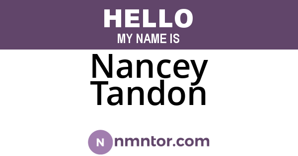 Nancey Tandon