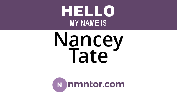 Nancey Tate