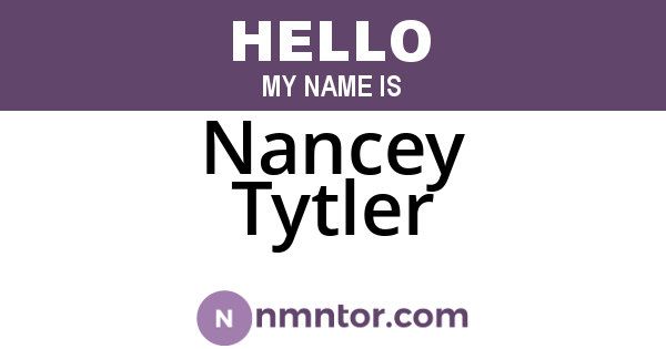 Nancey Tytler