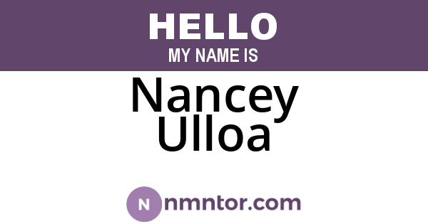 Nancey Ulloa