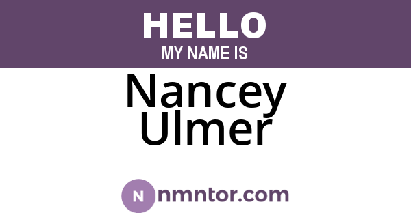 Nancey Ulmer