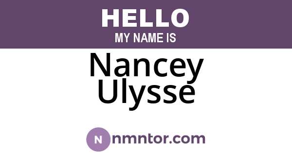 Nancey Ulysse