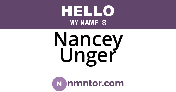 Nancey Unger